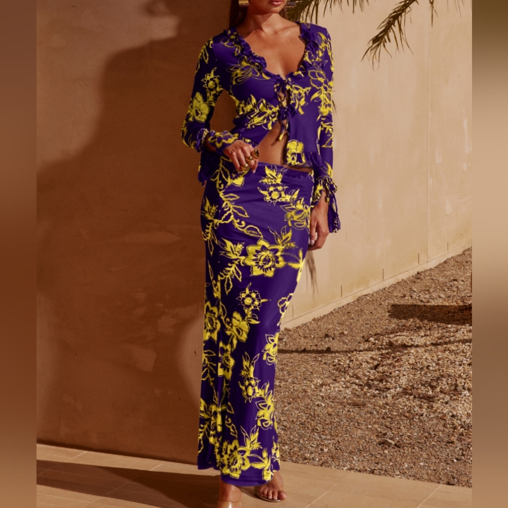 Zaida Maxi Skirt- Voilet